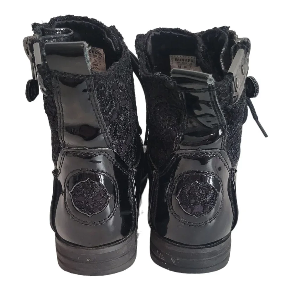 Free People Bunker Sara Black Patent Leather Boots - Picture 5 of 12